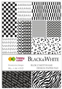 Blok z motywami Black&White A4/15K HAPPY COLOR
