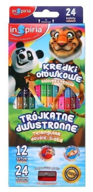 Kredki trójkątne dwustronne 12=24 kolory