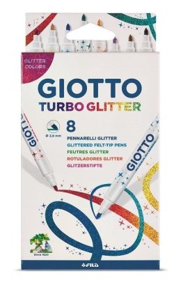 Pisaki Turbo Glitter 8 kolorów GIOTTO