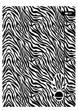 Teczka A4+ z gumką Black&White zebra HAPPY COLOR