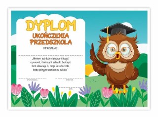 Dyplom A4 ukończenia przedszkola - Sówka 10szt