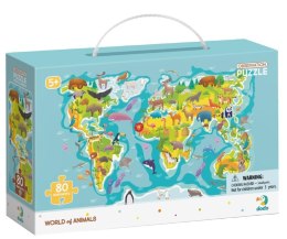 Puzzle obserwacyjne 80 Mapa świata zwierząt