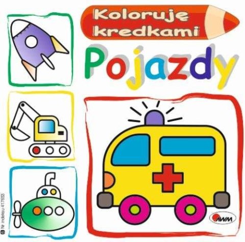 Pojazdy. Koloruję kredkami