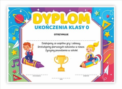 Dyplom A4 ukończenia zerówki Kolory 30szt