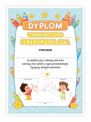 Dyplom A4 wzorowego Przedszkolaka - Kredki 20szt