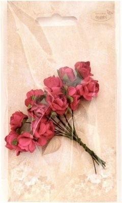 Kwiaty papierowe różowe 12szt