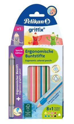 Kredki + ołówek Griffix 8+1