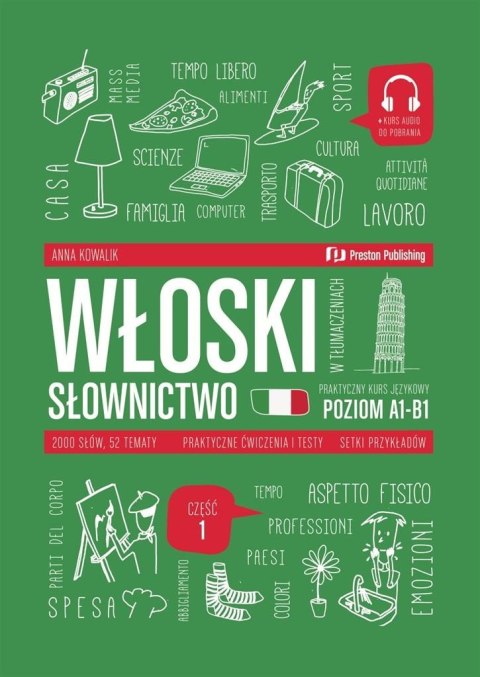 Włoski w tłumaczeniach. Słownictwo 1 (A1-B1) + mp3