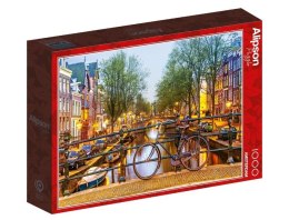 Puzzle 1000 Holandia-Amsterdam, Rower przy kanale