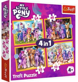 Puzzle 4w1 Poznaj kucyki Pony TREFL