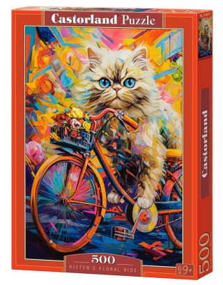 Puzzle 500 Kitten's Floral Ride CASTOR