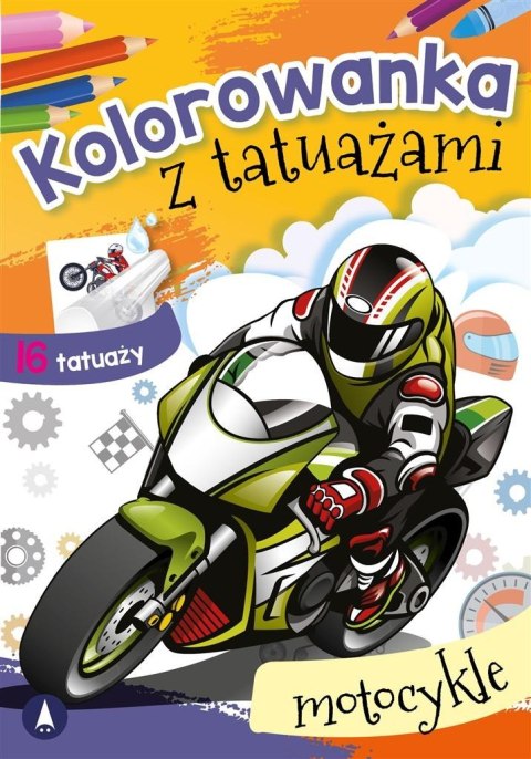 Kolorowanka z tatuażami. Motocykle Kolorowanka z tatuażami. Motocykle