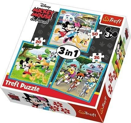 Puzzle 3w1 Myszka Miki z przyjaciółmi TREFL