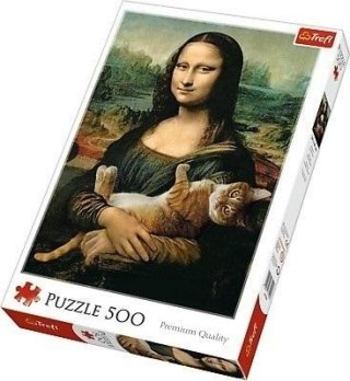 Puzzle 500 Mona Lisa i kot Mruczek TREFL