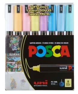 Markery pastelowe PC-1MR Soft 8 kolorów POSCA UNI