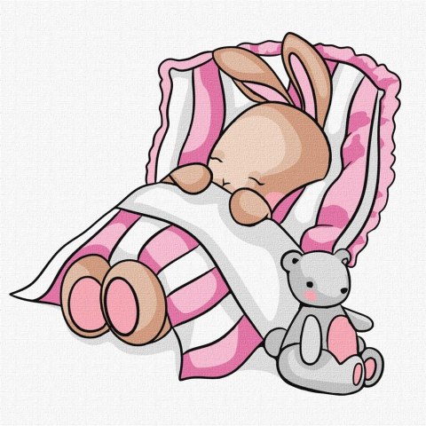 Malowanie po numerach - Good night bunny! Kids Malowanie po numerach - Good night bunny! Kids