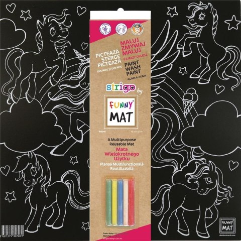 Mata czarna + kreda Unicorns Funny Mat STRIGO Mata czarna + kreda Unicorns Funny Mat STRIGO
