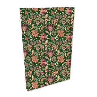 Notes A5 kratka Soft Touch Paisley Kwiaty green