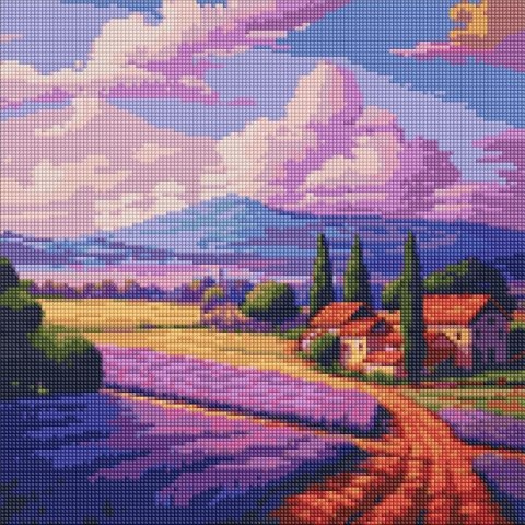 Diamentowa mozaika - Lawendowe pole 40x40cm Diamentowa mozaika - Lawendowe pole 40x40cm