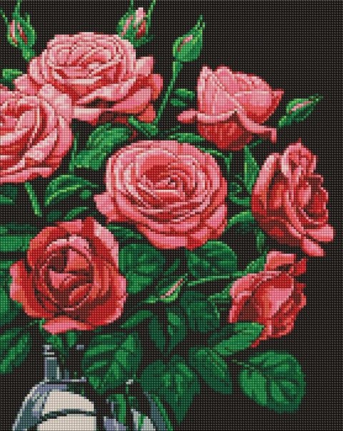 Diamentowa mozaika - Luksusowe róże 40x50cm Diamentowa mozaika - Luksusowe róże 40x50cm