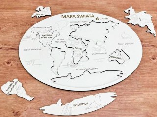 Mapa Świata kontynenty i oceany