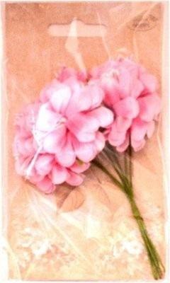 Kwiaty materiałowe jasno różowe 4cm 6szt