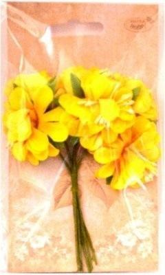 Kwiaty materiałowe żółte 4cm 6szt