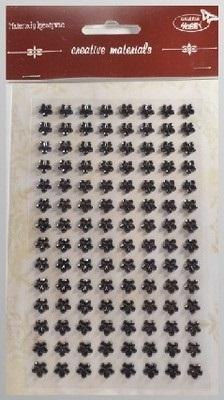Stiker z kryształkami Kwiaty czarne 8mm 112szt Stiker z kryształkami Kwiaty czarne 8mm 112szt