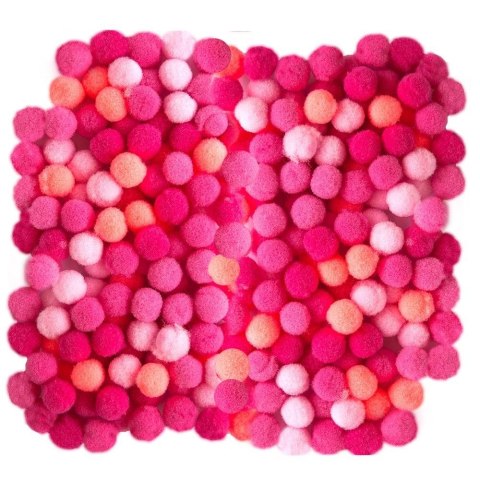 Pompony poliestrowe różowe 1cm różowy 120szt mix Pompony poliestrowe różowe 1cm różowy 120szt mix