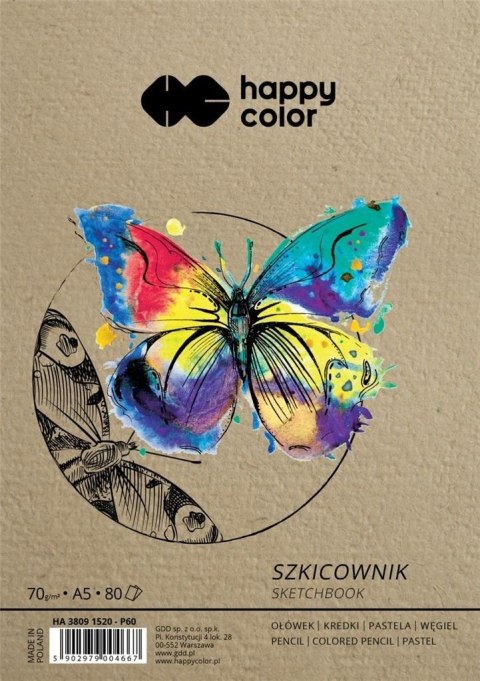 Szkicownik na spirali 135x205mm 80K HAPPY COLOR