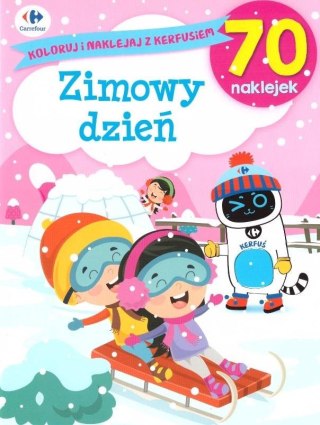 Koloruj i naklejaj z Kerfusiem. Zimowy dzień