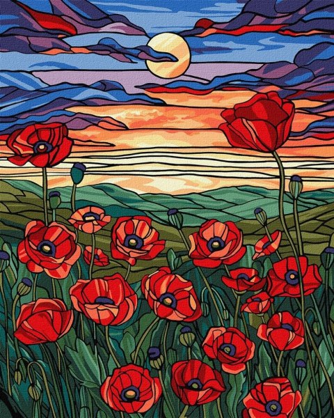 Malowanie po numerach - Piękno maków 40x50cm Malowanie po numerach - Piękno maków 40x50cm