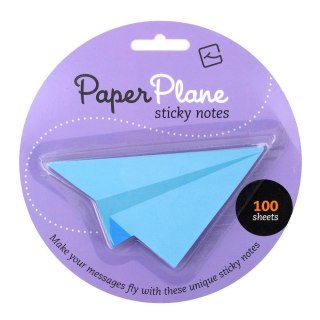 Paper Plane - karteczki samoprzylepne - niebieskie