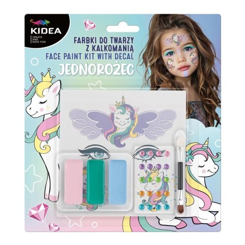 Farbki do twarzy z kalkomanią Unicorn KIDEA