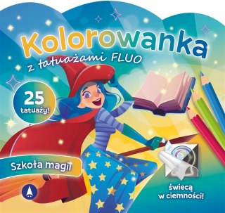 Kolorowanka z tatuażami fluo Szkoła magii