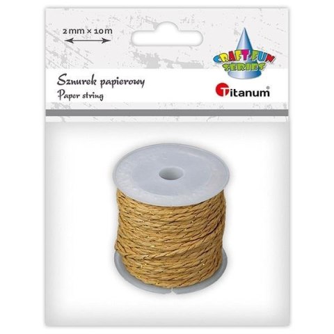 Sznurek papierowy 2mm 10m brązowo-złoty