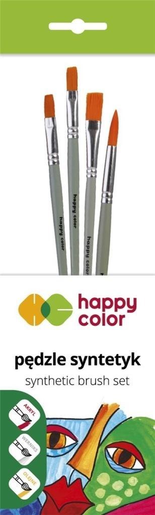 Zestaw pędzli syntetycznych A 4szt HAPPY COLOR