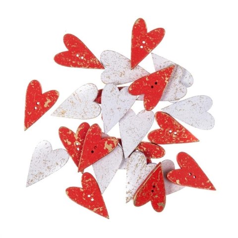 Guziki drewniane serca 2x3,2cm 24szt MIX Guziki drewniane serca 2x3,2cm 24szt MIX