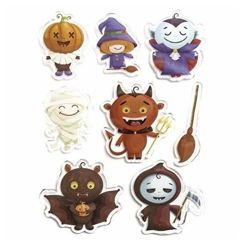 Naklejki żelowe Halloween 8szt Naklejki żelowe Halloween 8szt