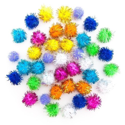 Pompony poliestrowe mix metalizowane 40szt Pompony poliestrowe mix metalizowane 40szt