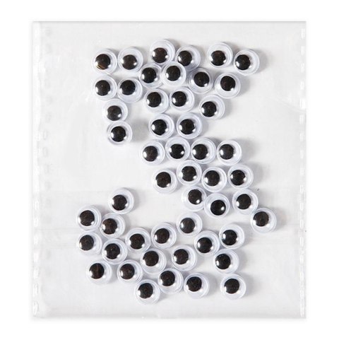 Samoprzylepne ruchome oczka 6mm 50szt Samoprzylepne ruchome oczka 6mm 50szt