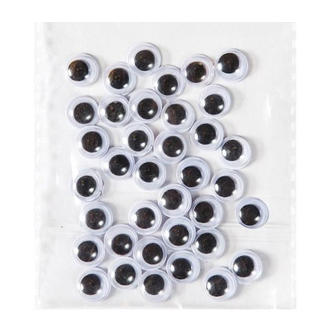 Samoprzylepne ruchome oczka 8mm 36szt Samoprzylepne ruchome oczka 8mm 36szt