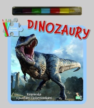 Dinozaury. Książeczki z puzzlami, kolorowankami i kolorową kredką