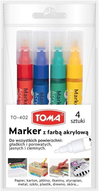 Marker akrylowy okrągła końcówka 2,5mm 4kol