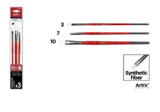 Pędzle syntetyczne miękkie 3szt