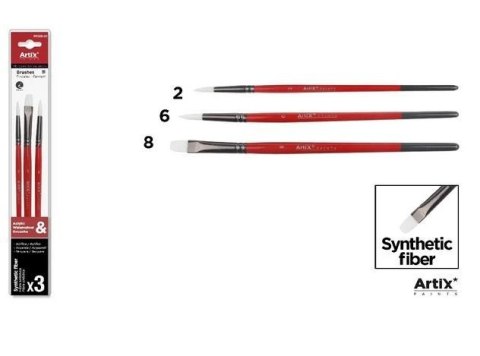 Pędzle syntetyczne miękkie 3szt