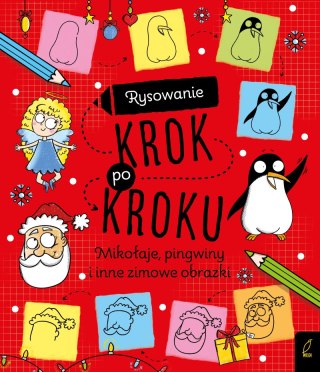 Mikołaje, pingwiny i inne zimowe obrazki. Rysowanie krok po kroku