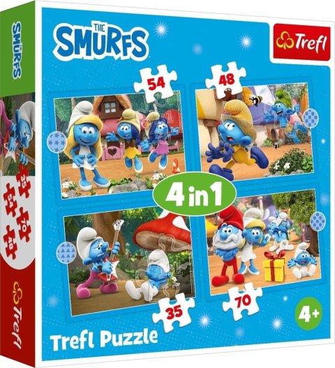 Puzzle 4w1 Wioska Smerfów TREFL