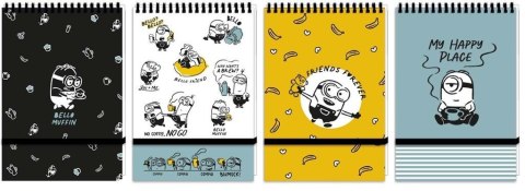 Kołonotes A6/96K kratka zamykany na gumkę Minionki Kołonotes A6/96K kratka zamykany na gumkę Minionki