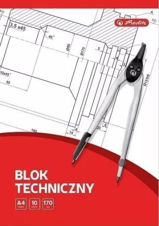 Blok techniczny A4/10K biały (20szt) HERLITZ